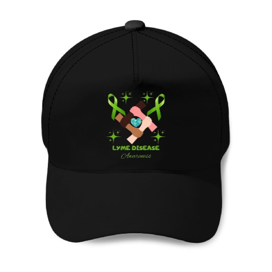 Lime Green Ribbon Lyme Disease Awareness Baseball Caps