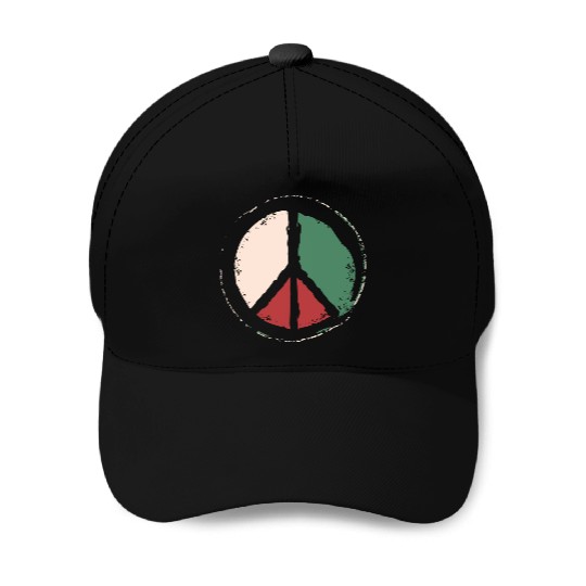 Free Palestine - Peace Symbol Baseball Caps