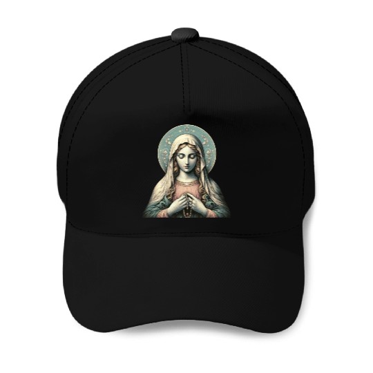 Serene Madonna ic Image Baseball Caps