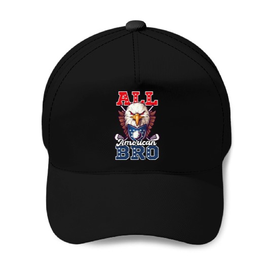 4th Of July Golf All American Bro Eagle Baseball Caps