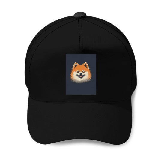 Pomeranian Dog 1 - Japanese Old Vintage Baseball Caps