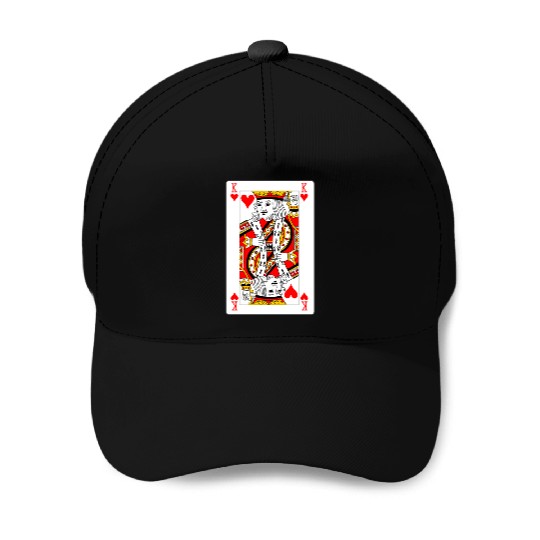 King of Hearts Playing Card Baseball Caps