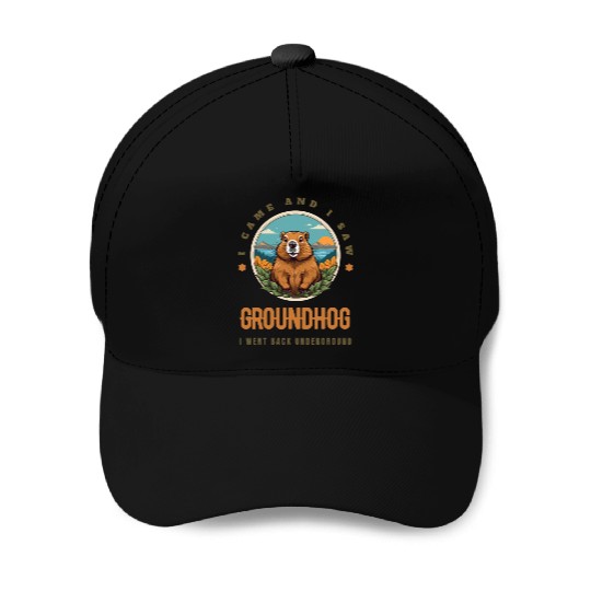 Groundhog Baseball Caps