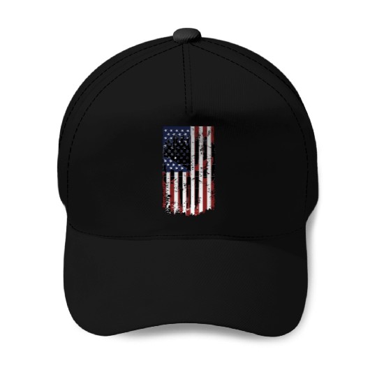 American Flag with Skull Baseball Caps