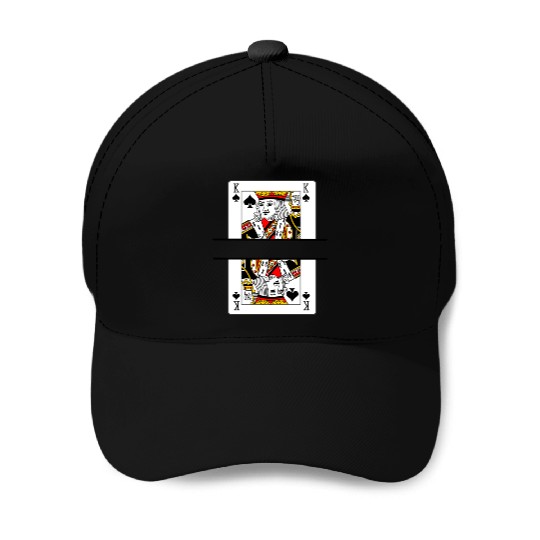 Playing card spades king with banner space Baseball Caps