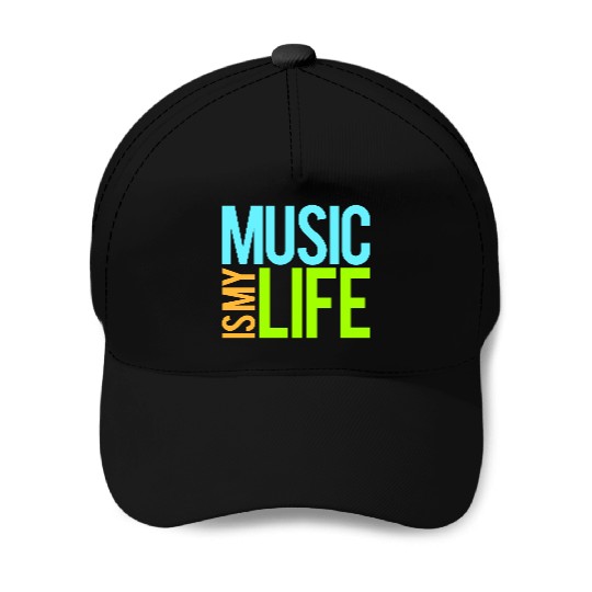 Music Is My Life Party Club Concert Sound Love Baseball Caps