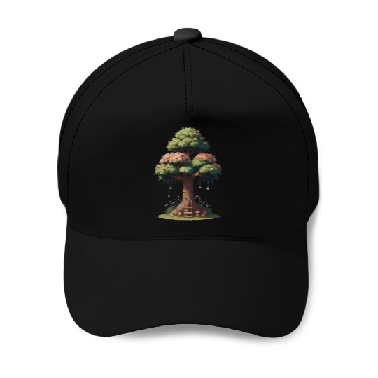 Colorful Tree Life is Really Good Tree Baseball Caps