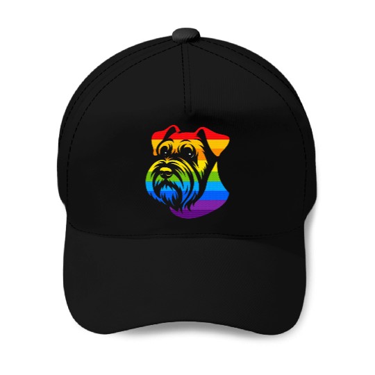 Miniature Schnauzer Rainbow LGBT Gay Pride Lesbian Baseball Caps