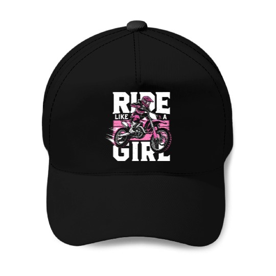 Ride Like A Girl Dirt Bike Motocross Motorcycle Baseball Caps