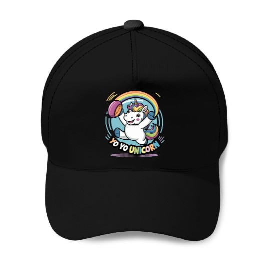 Funny YoYo Unicorn Rainbow Skill Baseball Caps