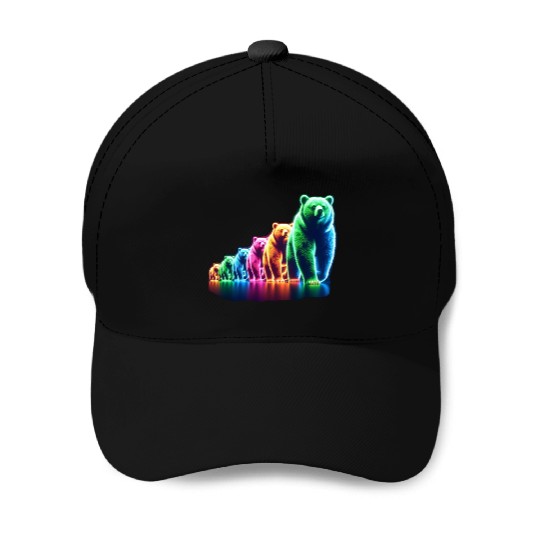 Neon Bears Baseball Caps