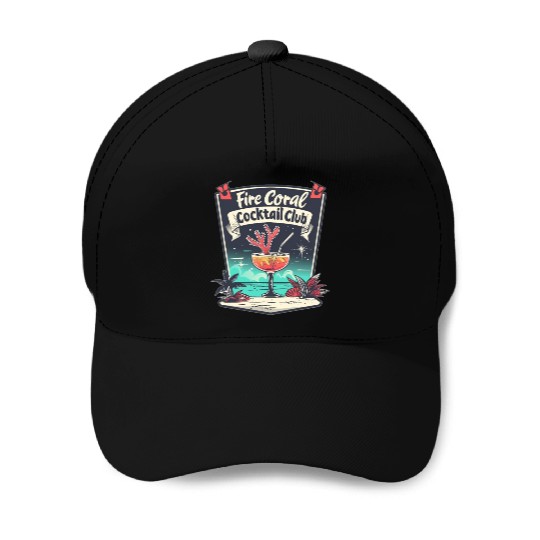 Fire Coral Cocktail Club Baseball Caps