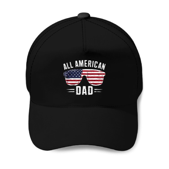 All American Dad 4th Of July Patriotic Pride Baseball Caps