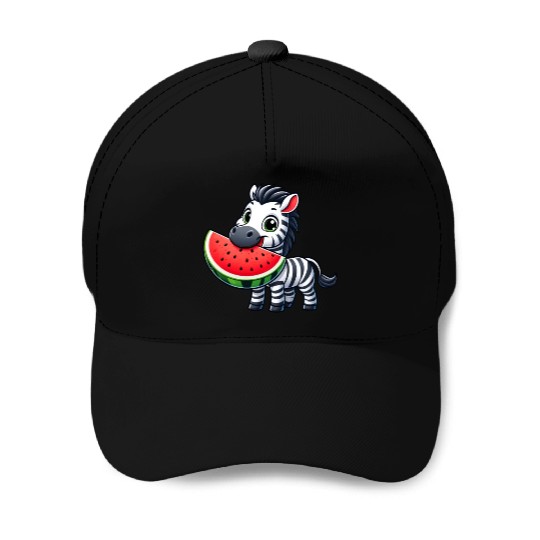 Zebra melon watermelon fruit fruity Baseball Caps