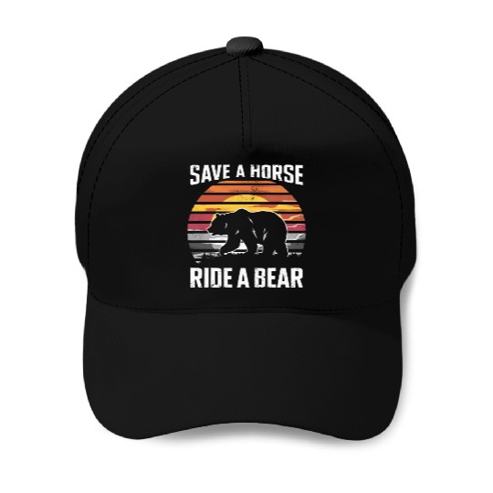 Save A Horse Ride A Bear Gay Pride Bear Community Baseball Caps