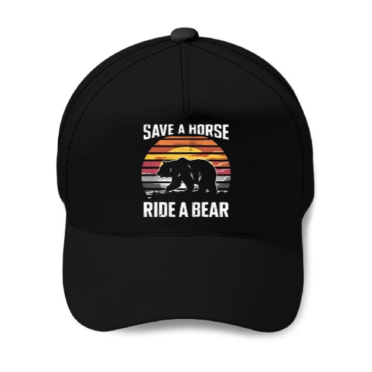 Save A Horse Ride A Bear Gay Pride Bear Community Baseball Caps