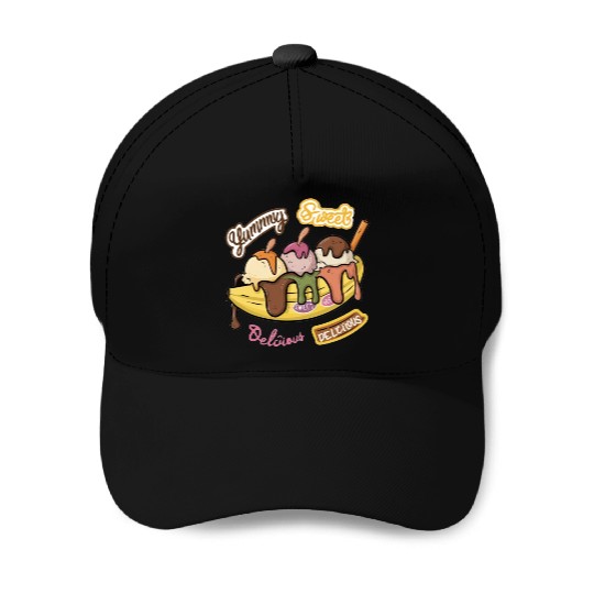 banana split-Delicious sweet Baseball Caps