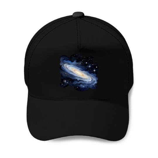Watercolor Milky Way Baseball Caps