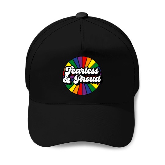 Fearless Proud Pride Rainbow Baseball Caps