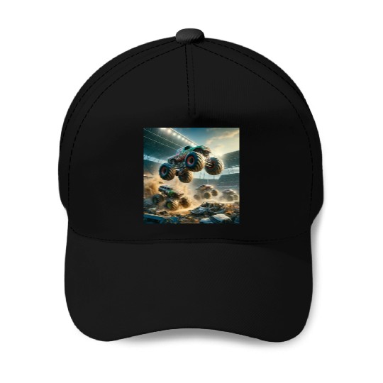 Monster Madness Monster Trucks Baseball Caps