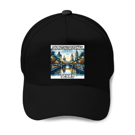 San Antonio Riverwalk Baseball Caps