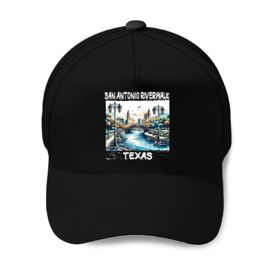 San Antonio Riverwalk Baseball Caps