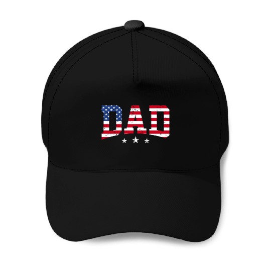 USA Patriotic Dad Father's Day American Flag Baseball Caps