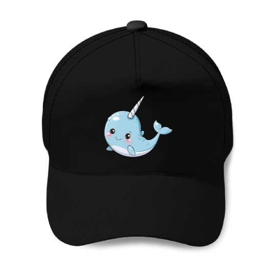 Adorable Narwhal Fantasy Encounter Baseball Caps