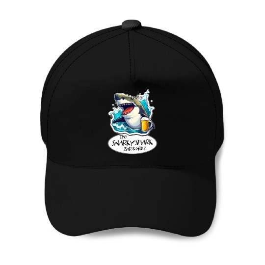 The Snarky Shark Bar & Grill Baseball Caps