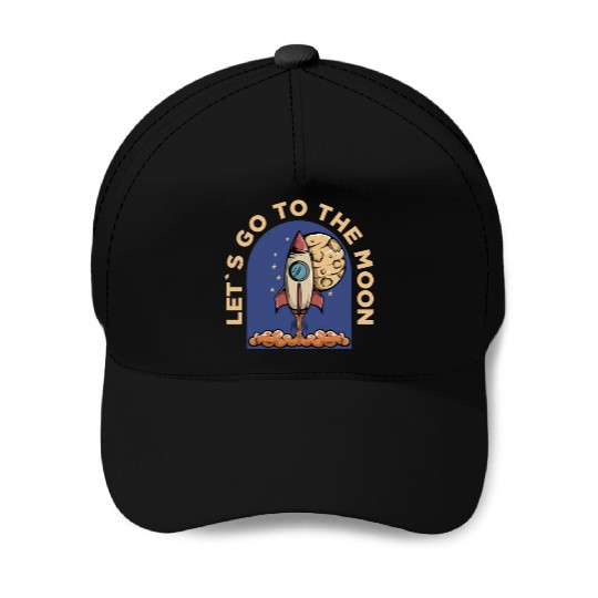 lets go to the moon Classic Baseball Caps