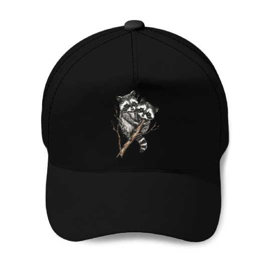 Opossum and raccoon Baseball Caps