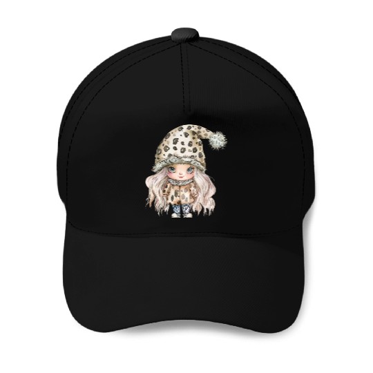 Leopard Print Gnome Clipart Images, Girly Baseball Caps