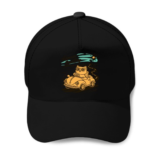 Summer Road Trip Vacation Cat lover Gift Baseball Caps