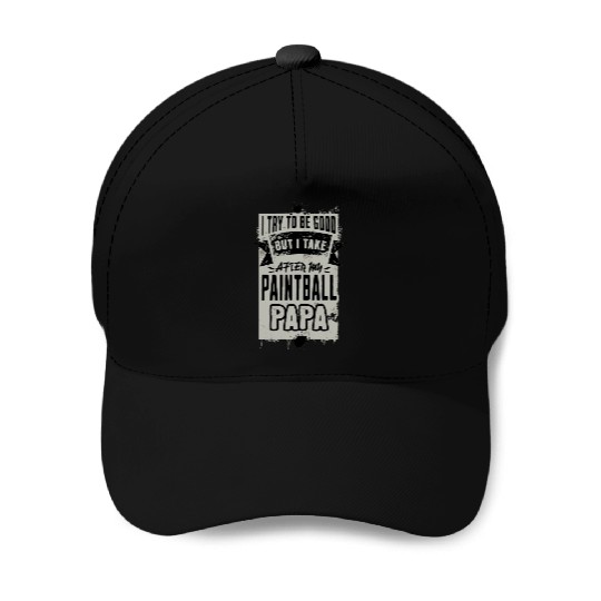 paintball papa, black and grey Baseball Caps
