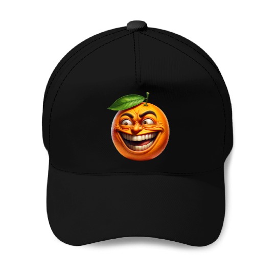 Crazy Orange a Comically Exaggerated Face Baseball Caps