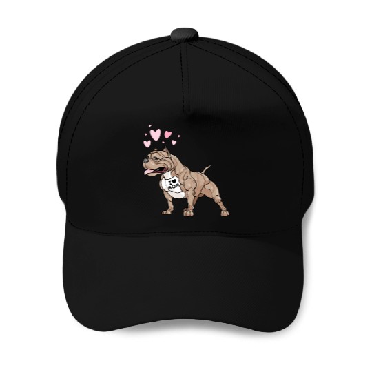 Gifts Dog Pitbull I Love Mom Tattoo Gift Baseball Caps
