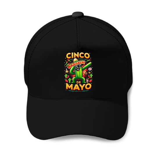Cinco de Mayo Dancing Cactus Baseball Caps