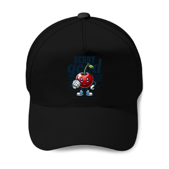 Berry Good at Volleyball - Cherry Character Design Baseball Caps