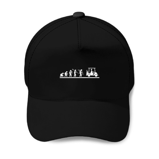 Golfing Evolution Golf Cart Funny Golf Baseball Caps