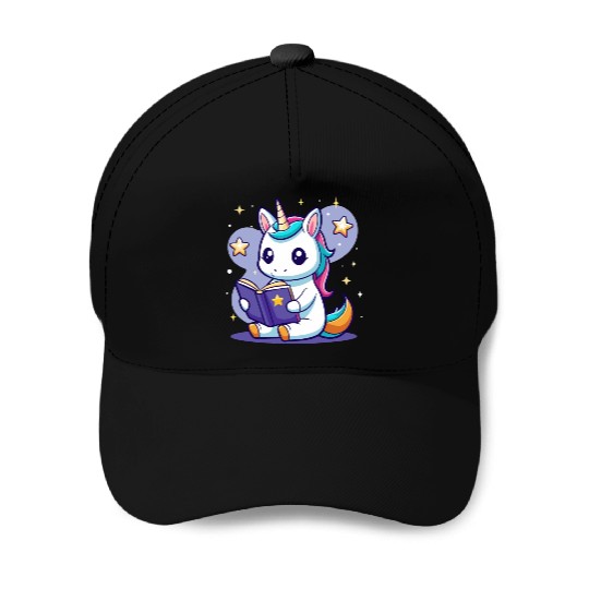 Magic Unicorn Reading Baseball Caps