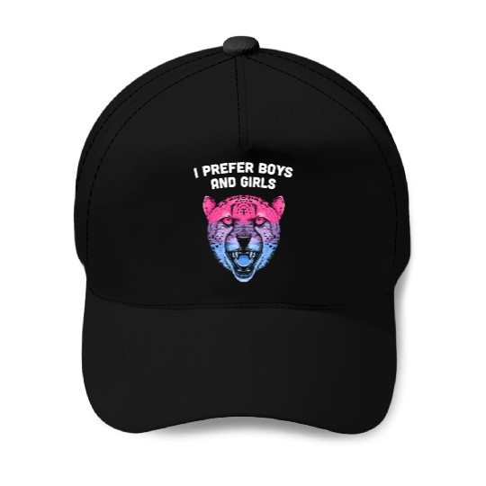 I Prefer Boys and Girls Bisexual LGBTQ Bi Pride Ga Baseball Caps