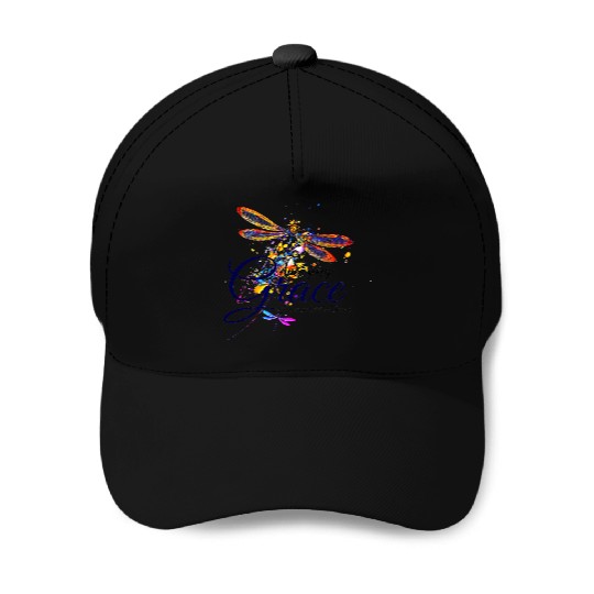 Amazing Grace Dragonfly splatter Baseball Caps