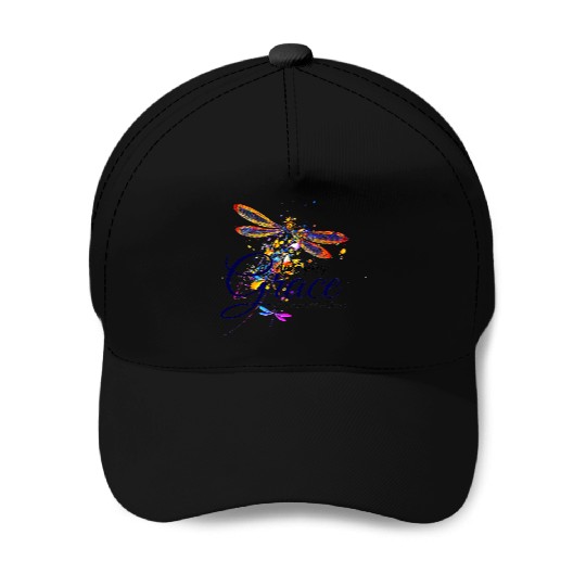 Amazing Grace Dragonfly splatter Baseball Caps