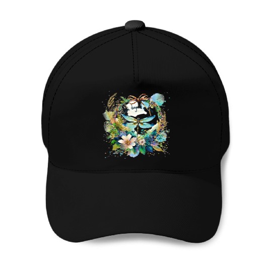 One day at a time dragonfly floral Baseball Caps