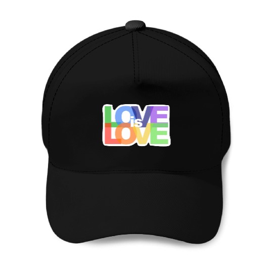 love is love lgbt rainbow colored Baseball Caps