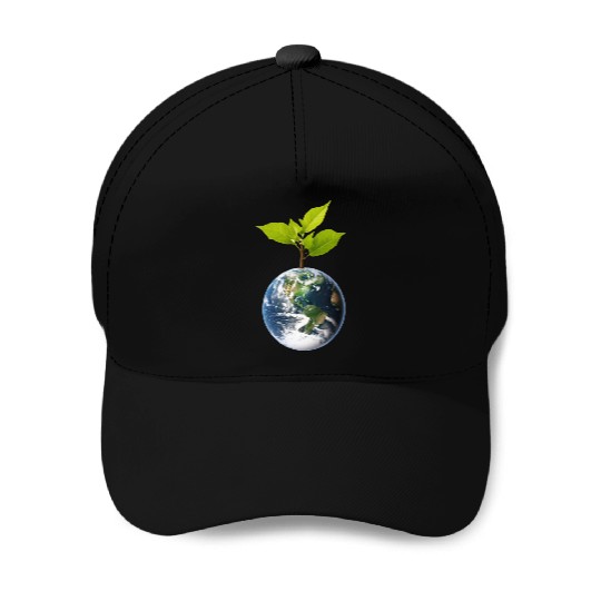 Planet Earth with beautiful freshness growth tree Baseball Caps