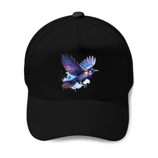Little Raven in Flight Baseball Caps