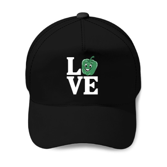 Bell Pepper Love Green Baseball Caps