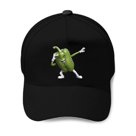 Green Bell Pepper Dabbing Realistic Baseball Caps