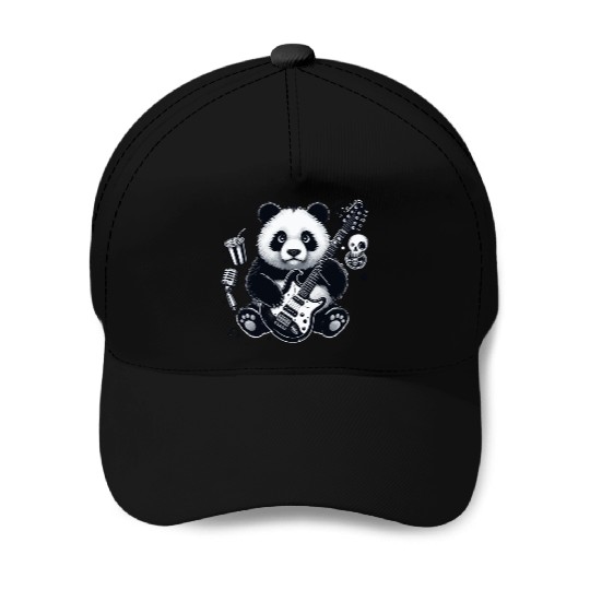 Panda guitar Baseball Caps